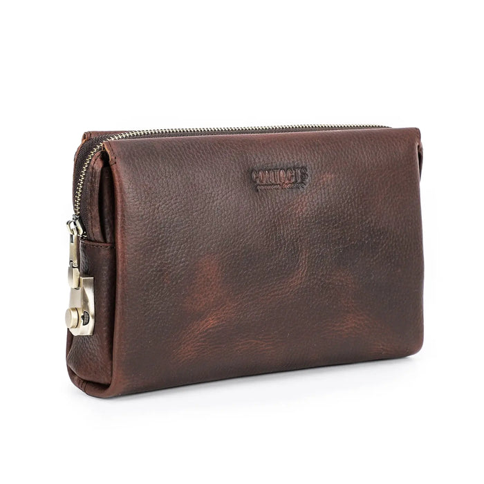 Men’s Leather Clutch Bag – Large Capacity Casual Hand Carry Bag SF