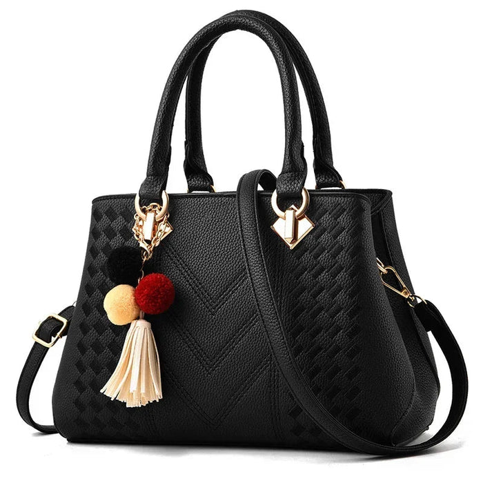 Women’s Large Capacity Boston Handbag – PU Leather Shoulder & Crossbody Tote Bag SF