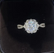 VVS1 D-color moissanite bridal ring set in 925 sterling silver with GRA certification