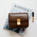 Soft cow leather women's flap bag with silt pocket, hasp closure
