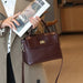 Women’s  Leather Shoulder Bag – Compact Casual Satchel SF