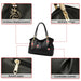 Genuine Leather Shoulder Bag – Elegant Casual Tote with Beading & Sequins for Women - Samanta Factory