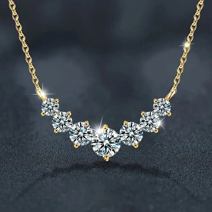 D-color VVS1 moissanite pendant necklace in 925 sterling silver with adjustable chain.