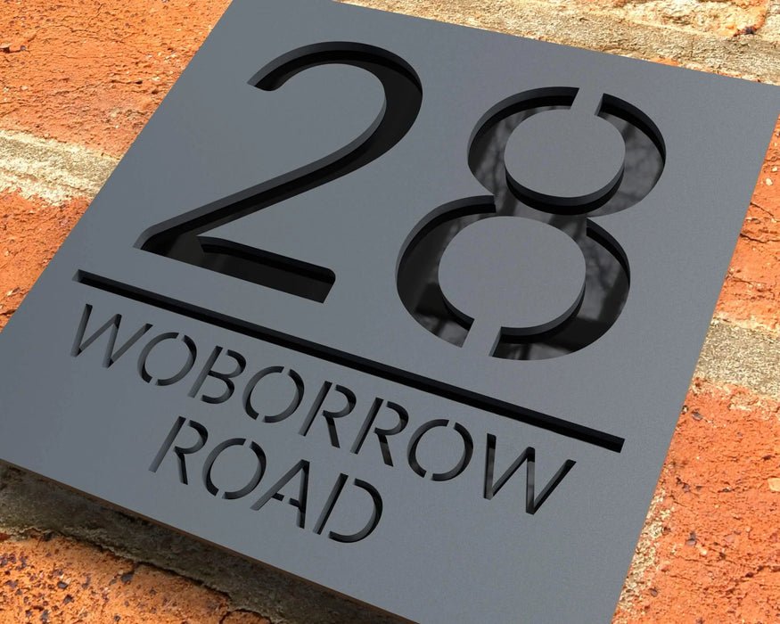 3D Floating House Sign – Custom Acrylic Address Plate SF
