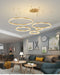 Modern LED Pendant Light – Gold Aluminum Chandelier with Remote Control - Samanta Factory