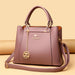 Women’s PU Leather Tote Bag – Fashion Soft Casual Handbag with Zipper Closure - Samanta Factory
