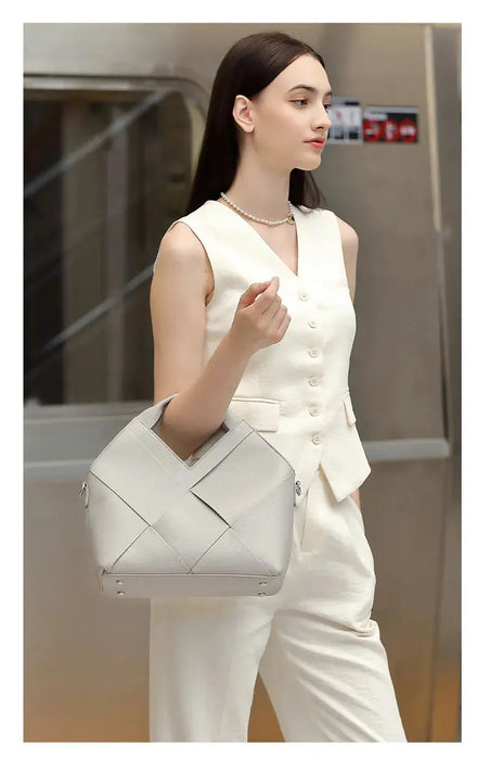 Cow Leather Shoulder Bag – Soft Satchel for Four Seasons SF