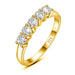 5-Stone Moissanite Engagement Ring –  Sterling Silver with Rose Gold Plating SF