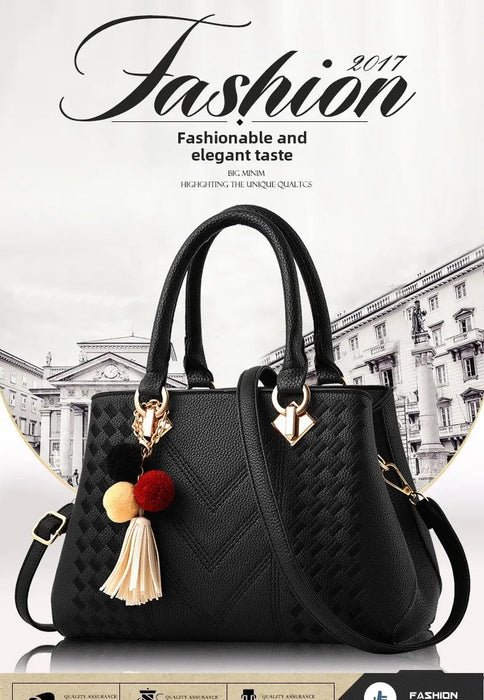 Women’s Large Capacity Boston Handbag – PU Leather Shoulder & Crossbody Tote Bag SF