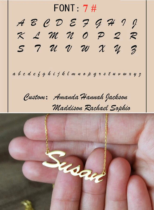 Custom Name Necklace – Personalized Pendant for Women Sf