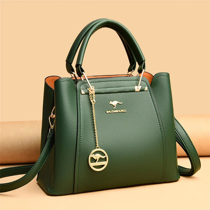 Women’s PU Leather Tote Bag – Fashion Soft Casual Handbag with Zipper Closure - Samanta Factory