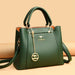 Women’s PU Leather Tote Bag – Fashion Soft Casual Handbag with Zipper Closure - Samanta Factory