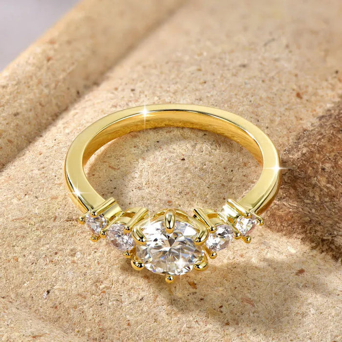 Ehhai Certified D Color VVS1 Lab Created Imitation Diamond Moissanite Ring for Women Engagement Rings Wedding Fine Jewelry Gifts SF