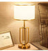 European-Style Bedside Table Lamp – Fabric Shade with Crystal Accent - Samanta Factory
