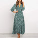Women’s V-Neck Floral Maxi Dress – High-Waist Slit for Effortless Boho Chic - Samanta Factory