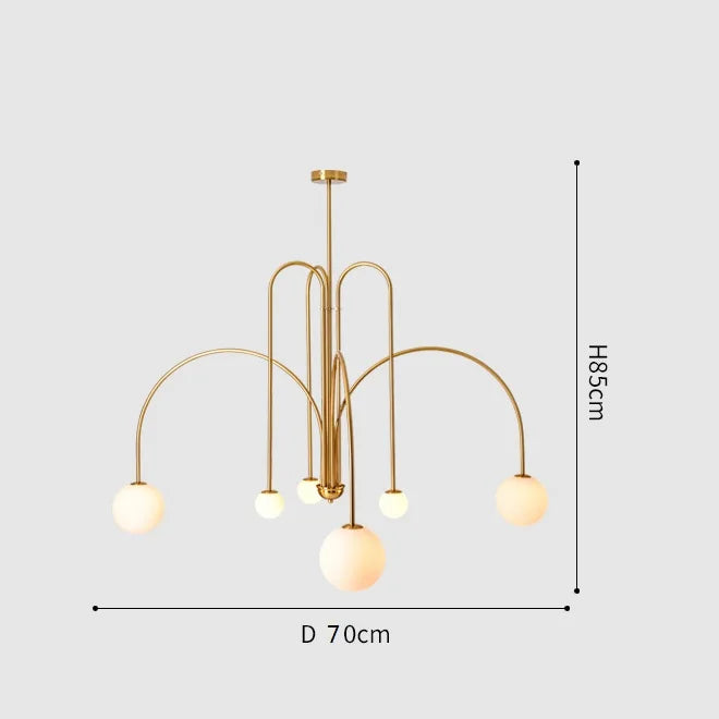 Modern LED Chandelier – Frosted Glass Pendant Light for Elegant Interiors - Samanta Factory