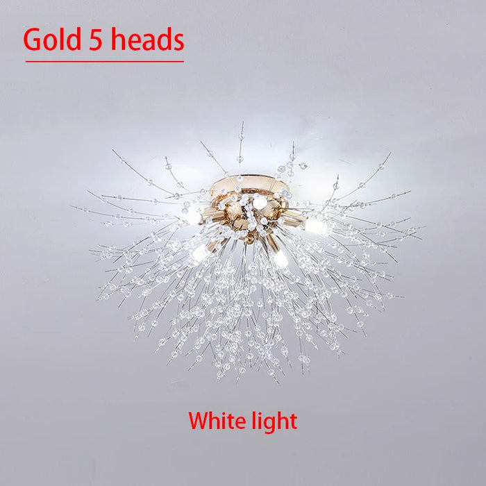 Crystal Dandelion Ceiling Light – 4-Light Nordic Chandelier for Living Room & Dining Room SF