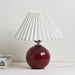 Korean Table Lamp – Vintage Pleated Fabric Shade with Ceramic Base - Samanta Factory