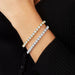 Certified Full Moissanite Bracelet in 925 Sterling Silver with 18K Gold Plating SF