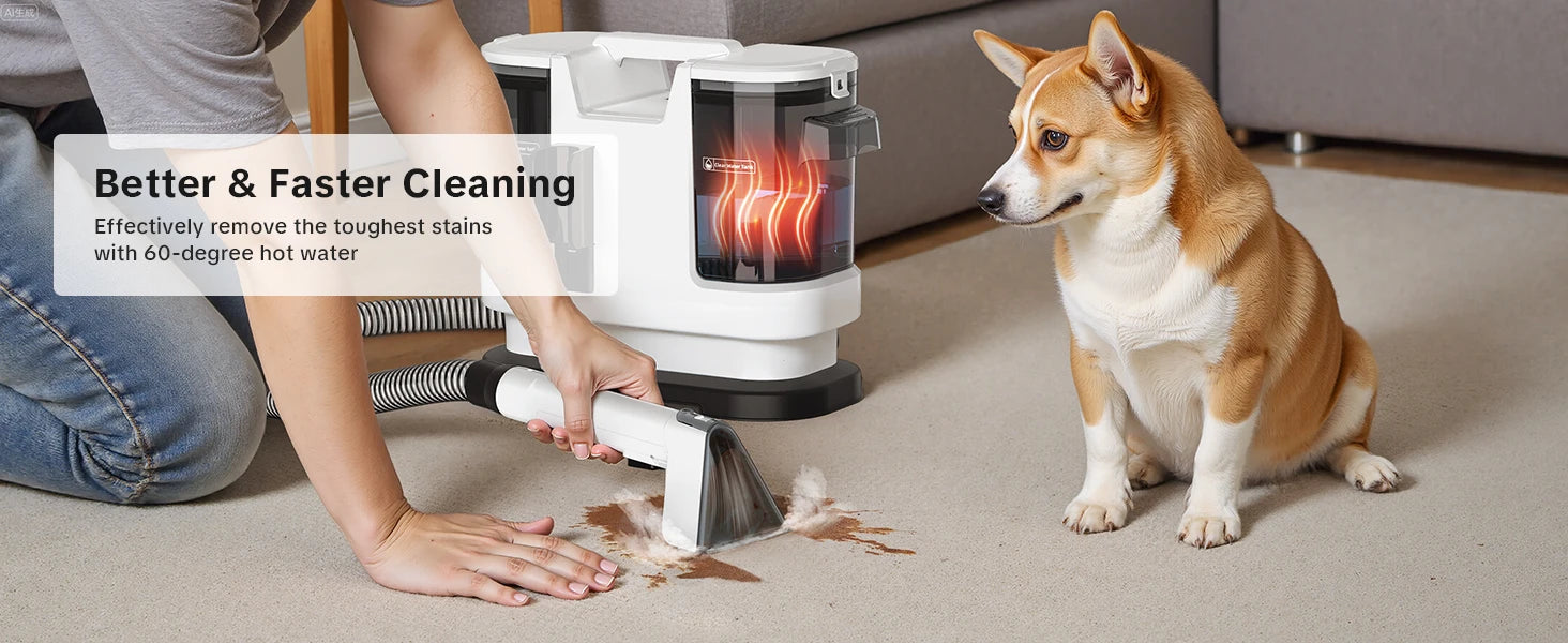 Carpet Cleaner Machine – 800W Hot Water Extraction Upholstery Cleaner with 15kPa Suction SF