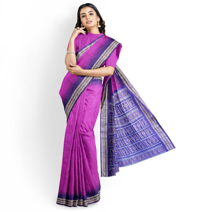Sambalpuri Saree – Authentic Bandha Ikat with Cultural Odisha Patterns - Samanta Factory