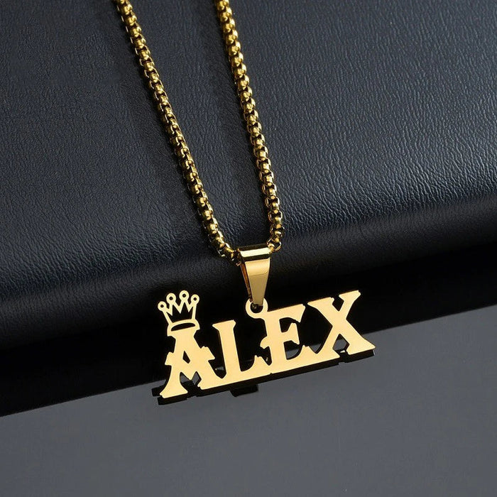 Custom Name Crown Necklace- Trendy Crown Name Necklace in Gold, Silver & Rose Gold SF