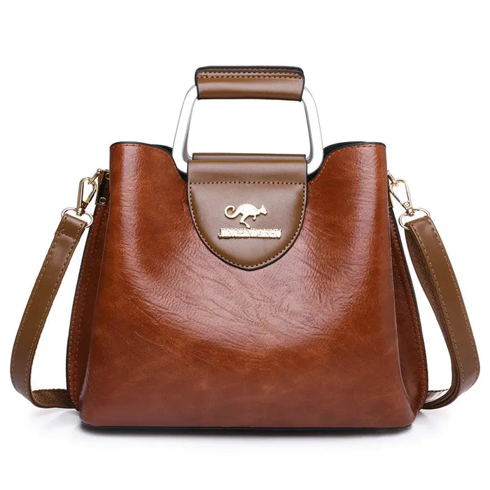 PU Soft Leather Tote Bag – Genuine Cow Leather with Large Capacity - Samanta Factory