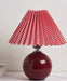 Korean Table Lamp – Vintage Pleated Fabric Shade with Ceramic Base - Samanta Factory