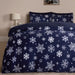 Snowflake Teddy Fleece Duvet Cover Bedding Set Winter Christmas Quilt Bed Soft