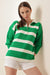 Striped Green Sweater - Samanta Factory