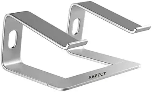 Aspect Metal Desktop Laptop Stand Compatible with All MacBook and Laptops Size Range 10 to 15.6 Inches (SLIVER) - Samanta Factory