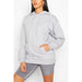 Oversized grey unisex hoodie for lounging and layering – pullover with roomy hood