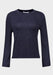 Navy marl bell-sleeve crop top