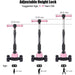Kids Three Wheel Kick Scooter, LED Flashing Wheels, Height Adjustable, 3-In-1 Lightweight Children'S Scooter for Aged 2-8