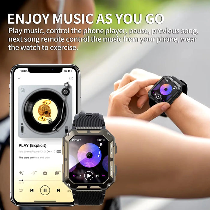 Smart Watch Men 1.83" Bluetooth Call IP68 Waterproof Fitness Tracker Heart Rate Monitor Custom Dials Outdoor Sports Smartwatch