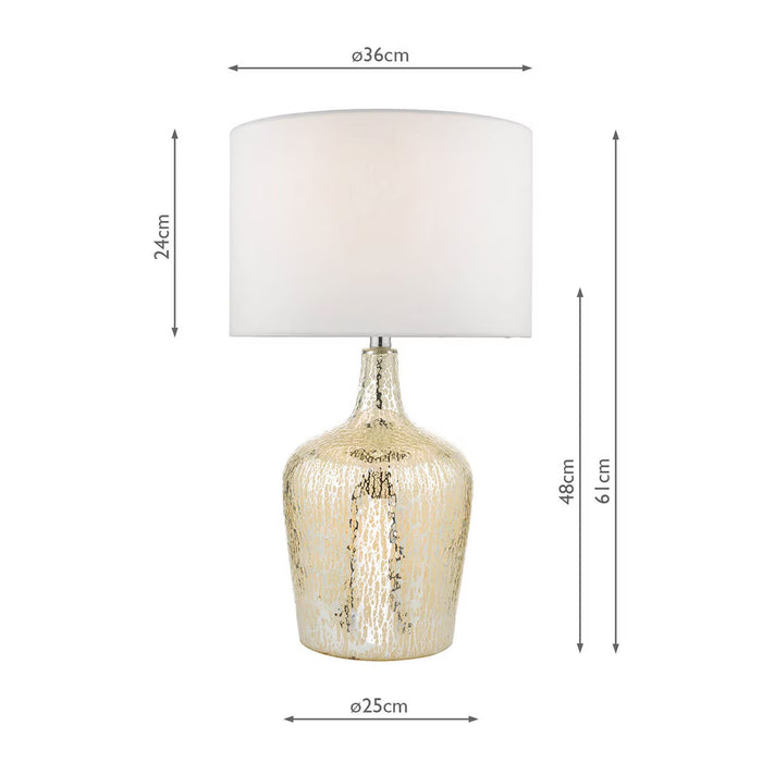 Lolek Silver Glass Dual Light Table Lamp