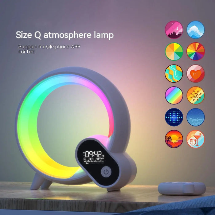 Colourful kids alarm clock with Bluetooth speaker and LED night light