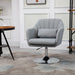 Light grey retro linen swivel tub chair with adjustable height and cushion – HOMCOM accent seat UK