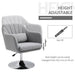 Retro Linen Swivel Tub Chair – Adjustable 360° Accent Seat with Steel Frame & Cushion (Light Grey) - Samanta Factory