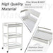 Pine Wood 3-Tier Kitchen Trolley White - Samanta Factory