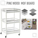 Pine Wood 3-Tier Kitchen Trolley White - Samanta Factory