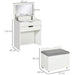 White Dressing Table Set w/ Mirror & Stool – Glam Vanity + Storage! ✨ - Samanta Factory
