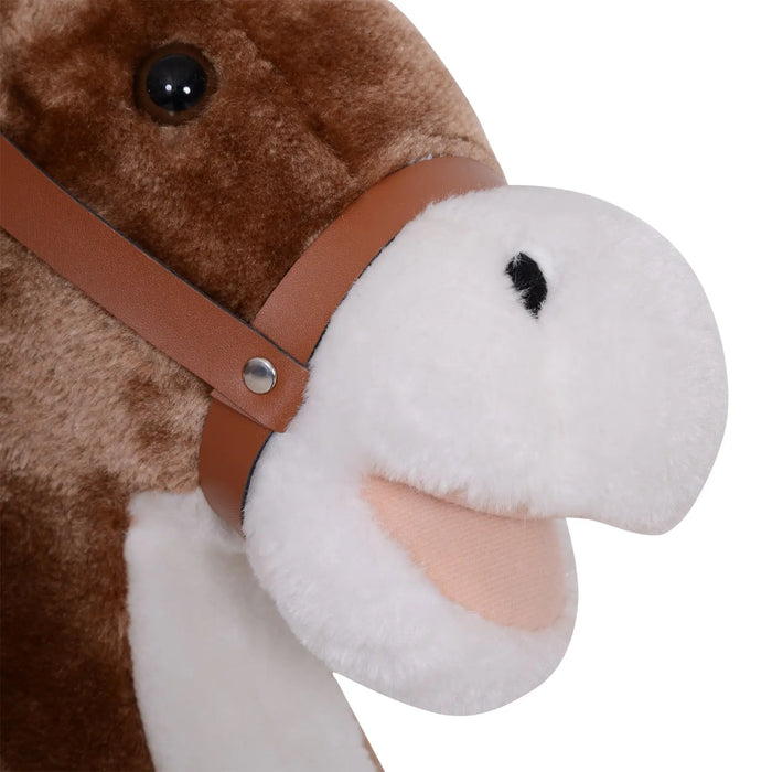 HOMCOM Kids Rocking Horse Wooden Plush Age 3 Children Ride On Toy Rocker Baby - Samanta Factory