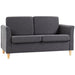 Dark Grey Linen 2-Seater Sofa | Modern Upholstered Loveseat with Armrests – 141cm Wide - Samanta Factory
