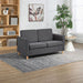 Dark Grey Linen 2-Seater Sofa | Modern Upholstered Loveseat with Armrests – 141cm Wide - Samanta Factory