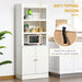 Kitchen Cupboard with 6-tier Shelving, Sideboard  Double-door , White - Samanta Factory