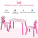 3 Pcs Kids Princess & Crown Chair Table Set Home Furniture 2-4 Yrs Pink HOMCOM - Samanta Factory