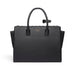 Women’s Sheila Laptop Bag in black vegan leather with braided detailing and crossbody strap