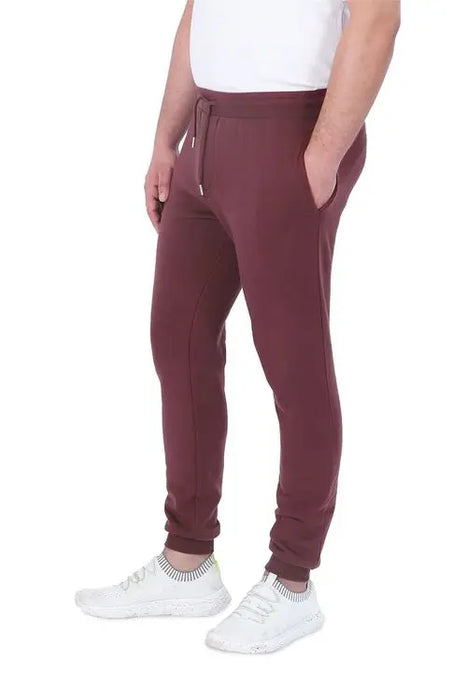 Men’s grey jogging bottoms with elasticated waist and pockets – cotton-blend loungewear UK