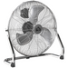 Silver metal desk fan with 3-speed settings and adjustable tilt.